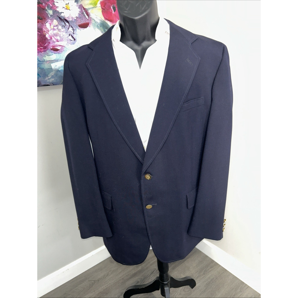 Kuppenheimer 44R Navy With Metal Buttons Jacket Blazer See Pics For Measurements